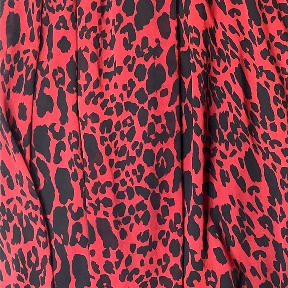 Buffalo David Bitton V-neck Red & Black Animal Print Midi Dress XS Date Night - Picture 8 of 9